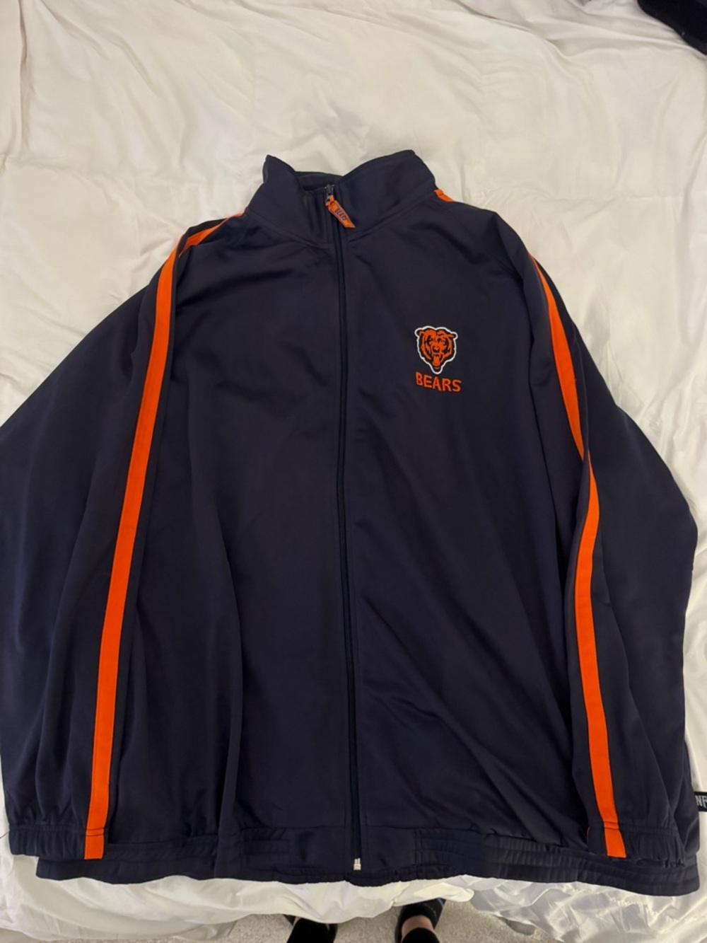 Chicago Bears Navy & Orange Full-Zip Track Jacket